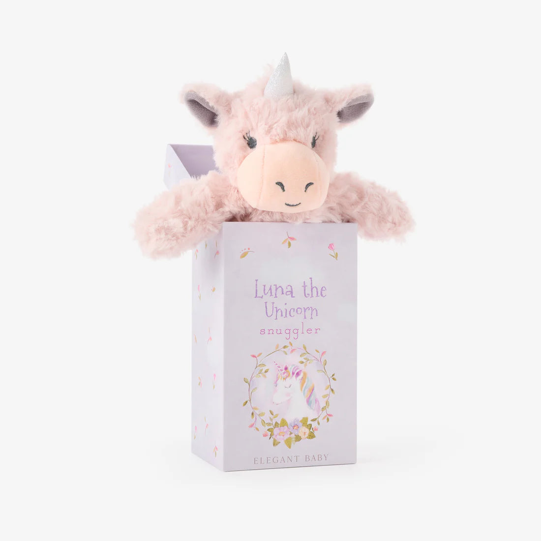 Luna Unicorn Snuggler Plush Security Blanket w/ Gift Box by Elegant Baby