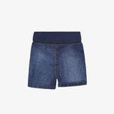 Blue denim shorts with faded effect by Sourismini