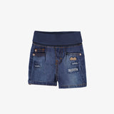 Blue denim shorts with faded effect by Sourismini