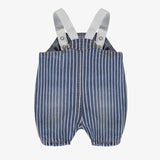 Blue and white overalls in striped denim by Sourismini