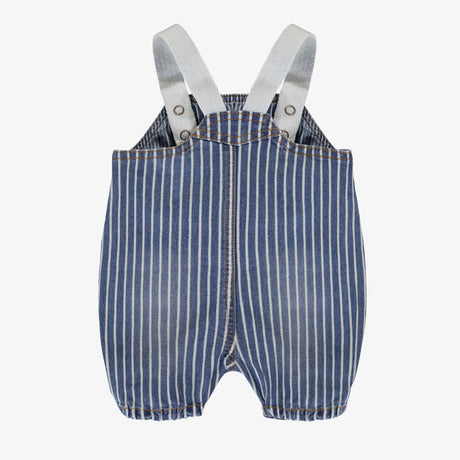Blue and white overalls in striped denim by Sourismini