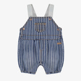 Blue and white overalls in striped denim by Sourismini