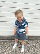 Sweatshort - Navy Wash by Little Bipsy