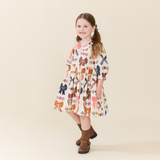 Girls Amara Dress- Harvest Bows by Pink Chicken