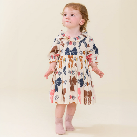 Baby Girls Amara Dress Set- Harvest Bows by Pink Chicken