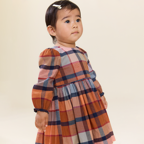 Baby Girls Mae Dress Set- Hayride Plaid by Pink Chicken