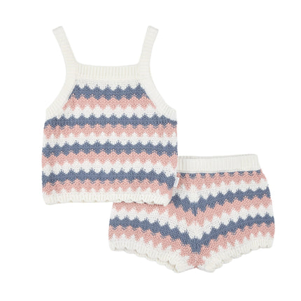 2 Piece Beige Knit Set by Petit Lem