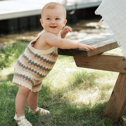 2 Piece Beige Knit Set by Petit Lem