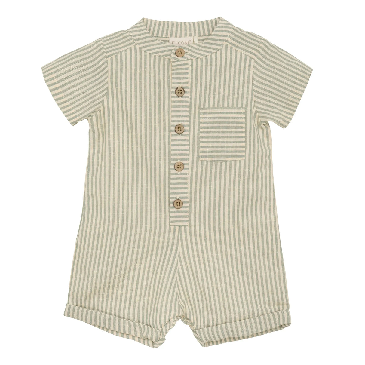 Woven Stripe Romper - Lily Pad by Fixoni