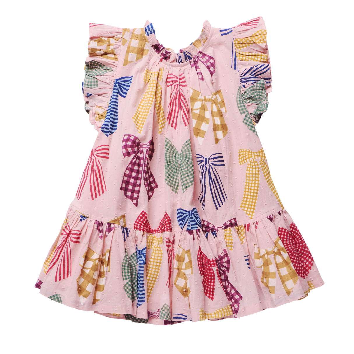 Girls Harper Dress- Patterned Bows by Pink Chicken