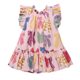 Girls Harper Dress- Patterned Bows by Pink Chicken