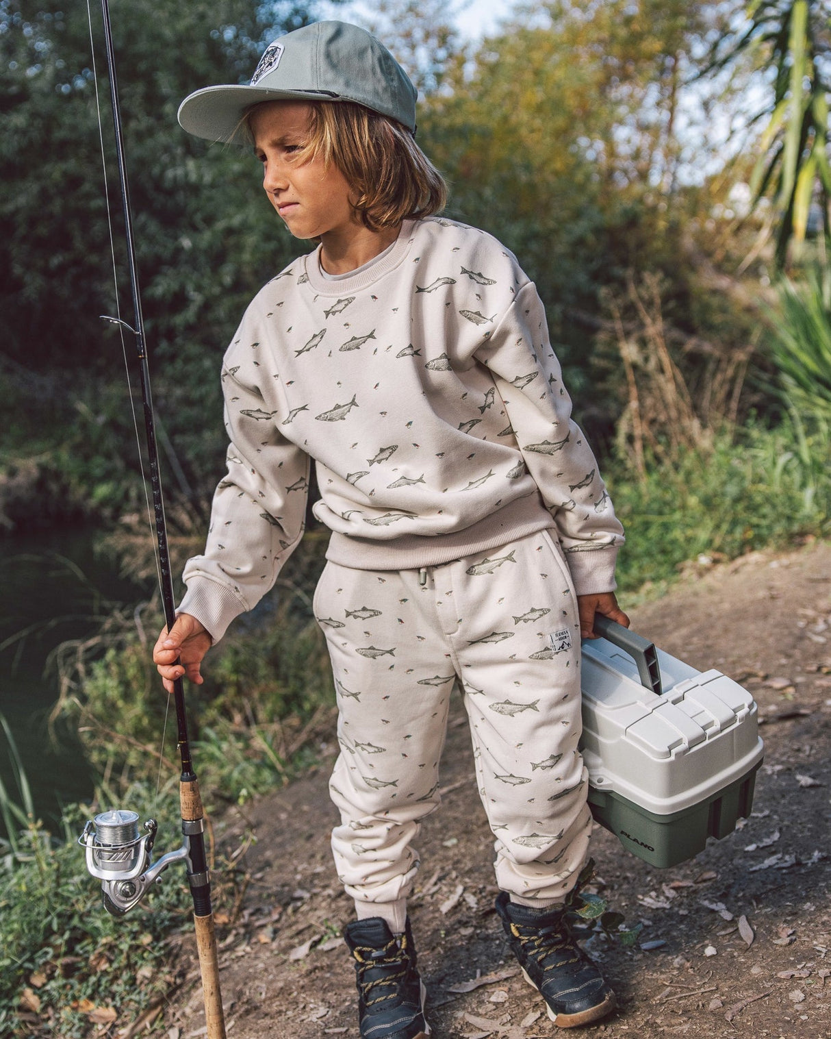 Bowie Fishing Jogger - Oatmeal French Terry by Feather 4 Arrow