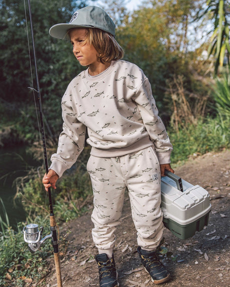 Ryder Fishing Sweatshirt- Oatmeal French Terry by Feather 4 Arrow