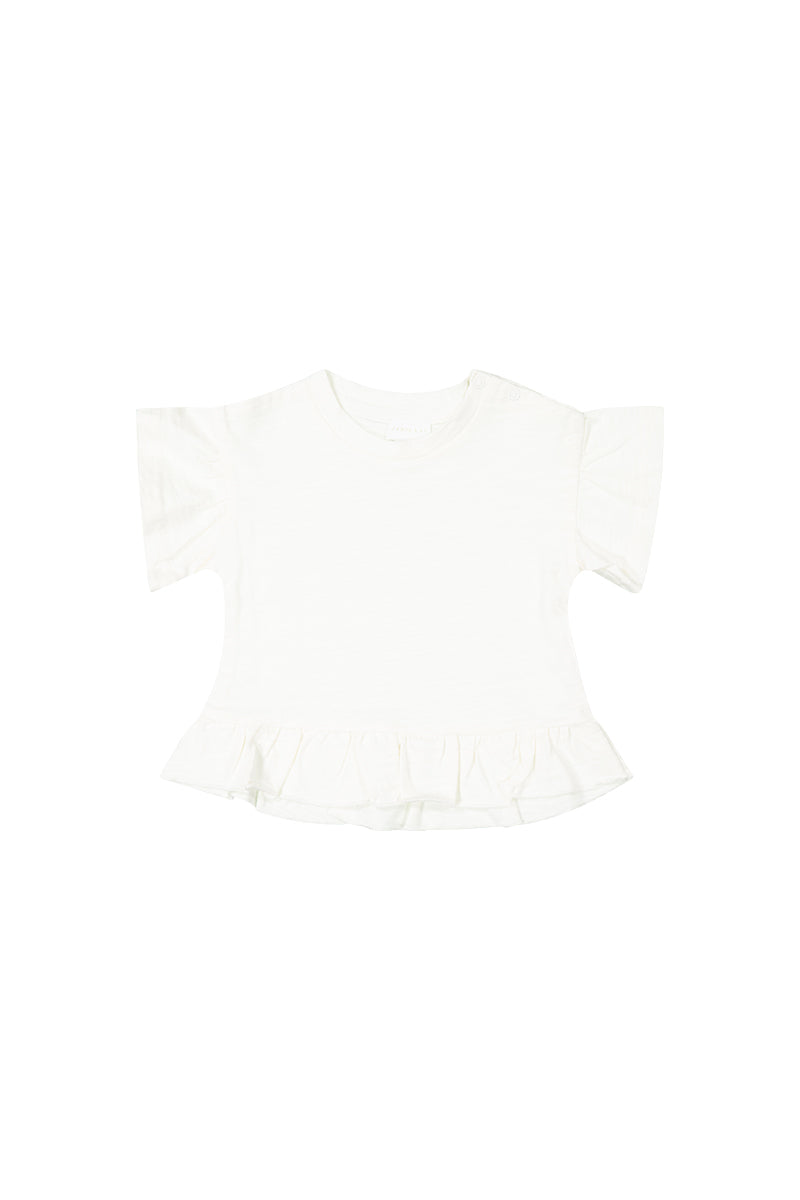 Pima Cotton Courtney Ruffle Top - Cloud by Jamie Kay