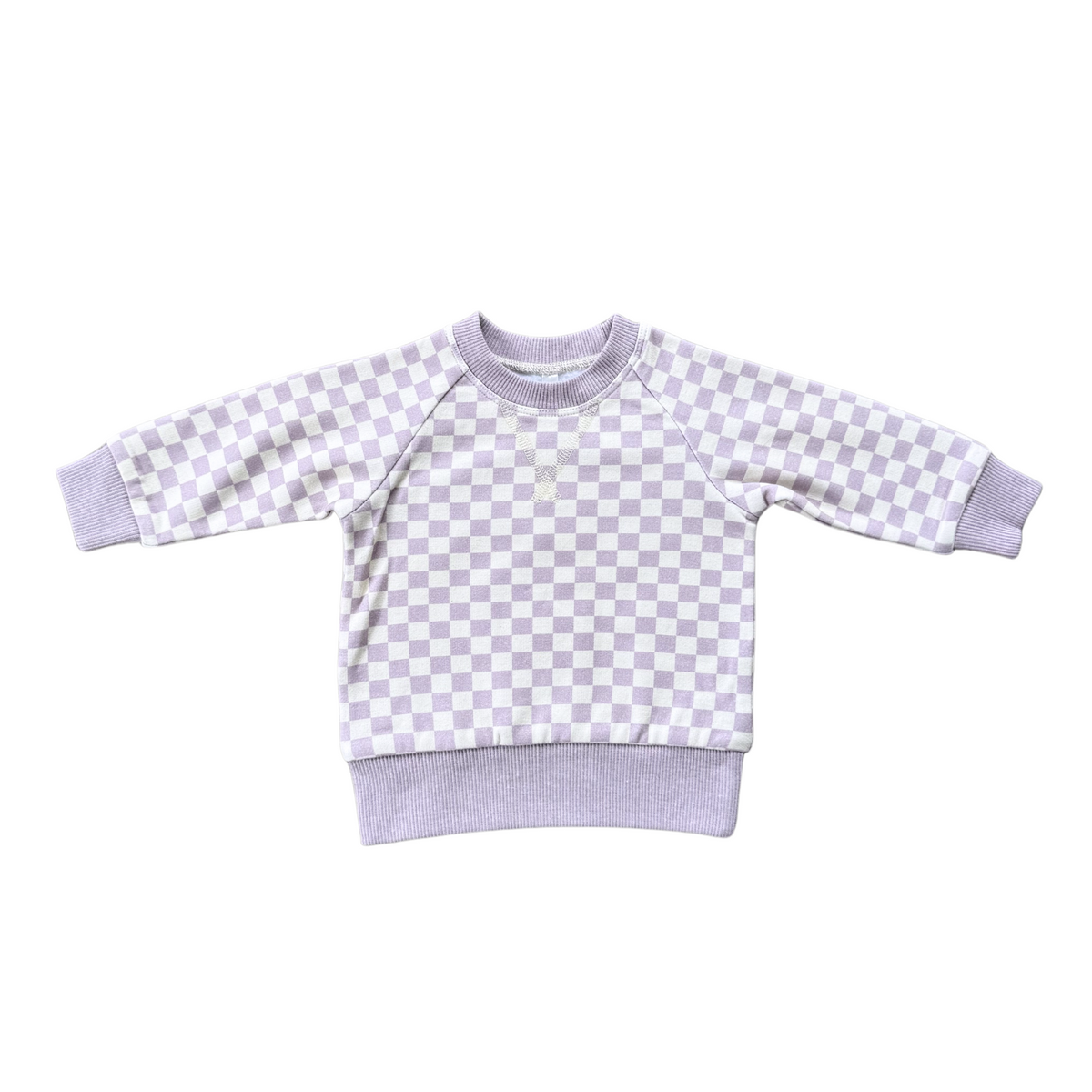 Fleece Sweatshirt- Lavender Cloud Checkered by babysprouts