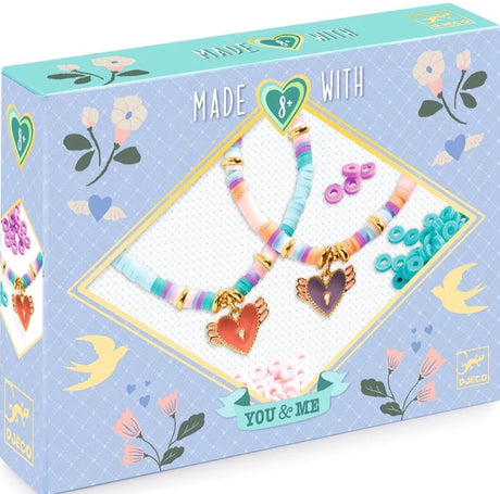 Made With You & Me- Heart Heishi Bracelet Kit by Djeco