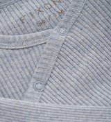 Ribbed Cross Snap Bodysuit - Gray Dawn by Fixoni