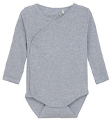 Ribbed Cross Snap Bodysuit - Gray Dawn by Fixoni