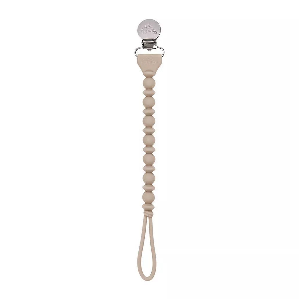 Sweetie Strap™ - Beaded Pacifier Clip in Toast by Itzy Ritzy