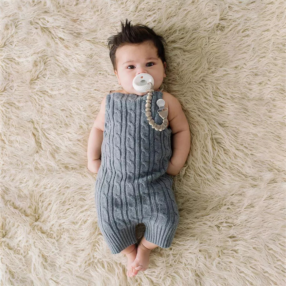 Sweetie Strap™ - Beaded Pacifier Clip in Toast by Itzy Ritzy