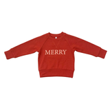 Berrry Red Raglan Sweatshirt- Merry by Babysprouts