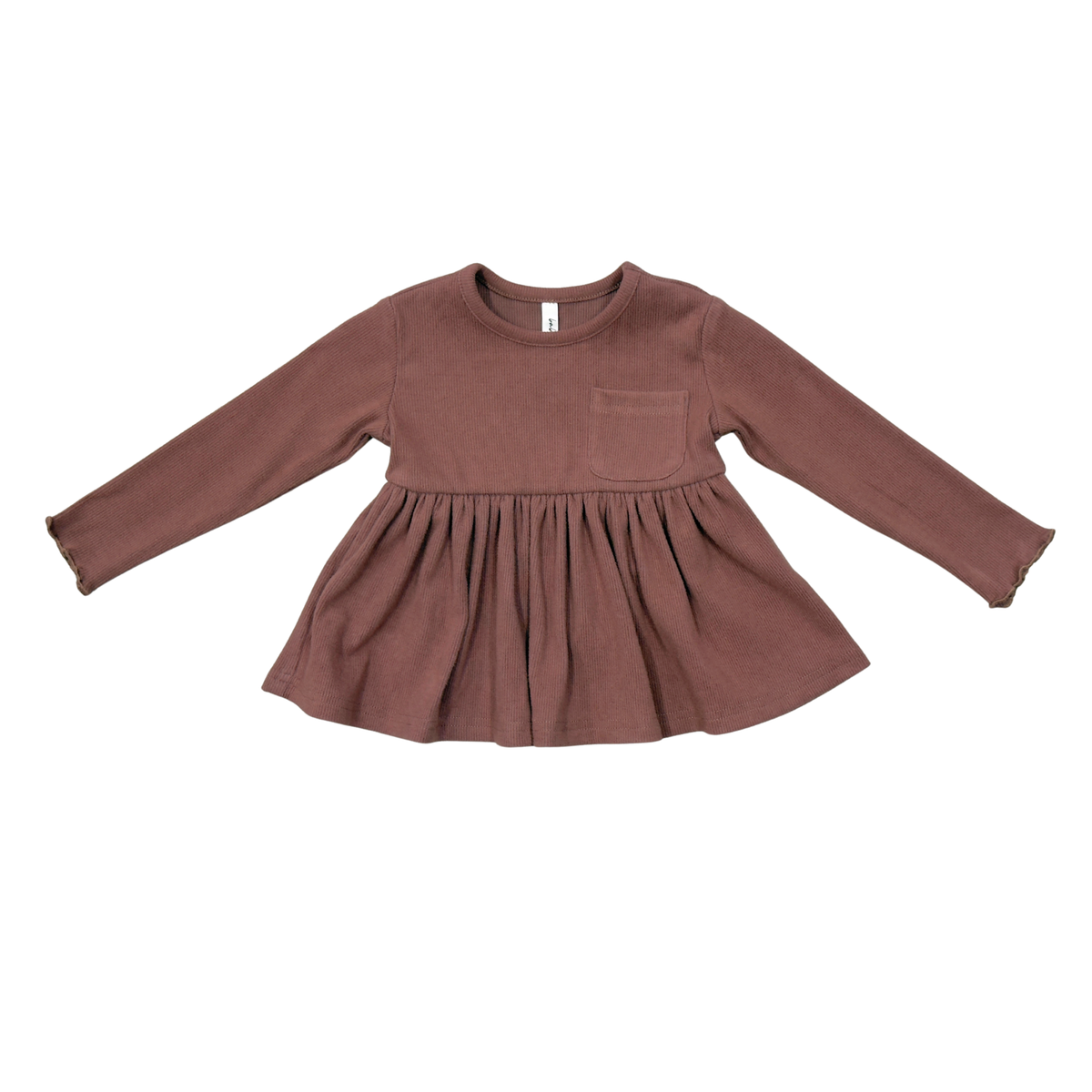 Girls Ribbed Peplum Shirt- Maroon by Babysprouts