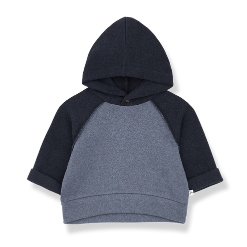 hakon hooded sweater- denim by 1+ in the family