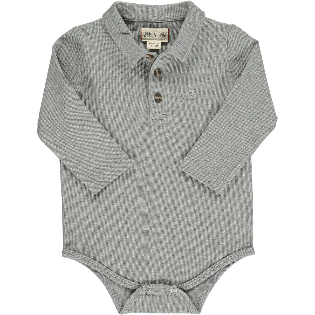 Grey Pique Seymour Polo Onesie by Me & Henry