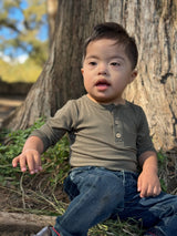 Green Rib Aynor Onesie by Me & Henry