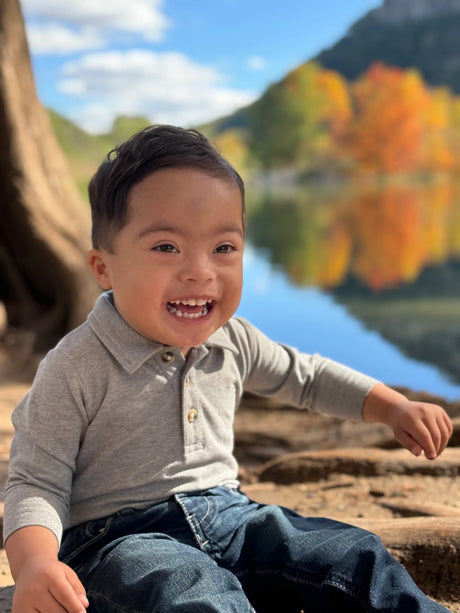 Grey Pique Seymour Polo Onesie by Me & Henry