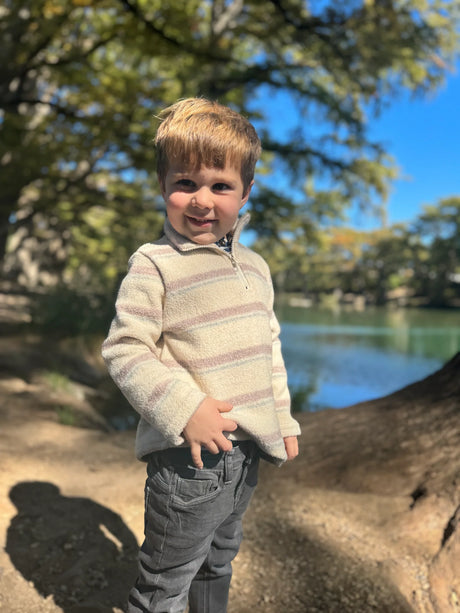 Macchu Sherpa Zip Up - Cream by Me & Henry