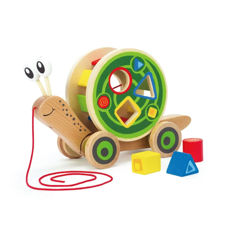 Walk-A-Long Snail Toddler Wooden Pull Toy by Hape