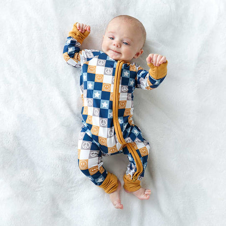 Happy Daze Blue Bamboo Baby Pajama by Emerson and Friends