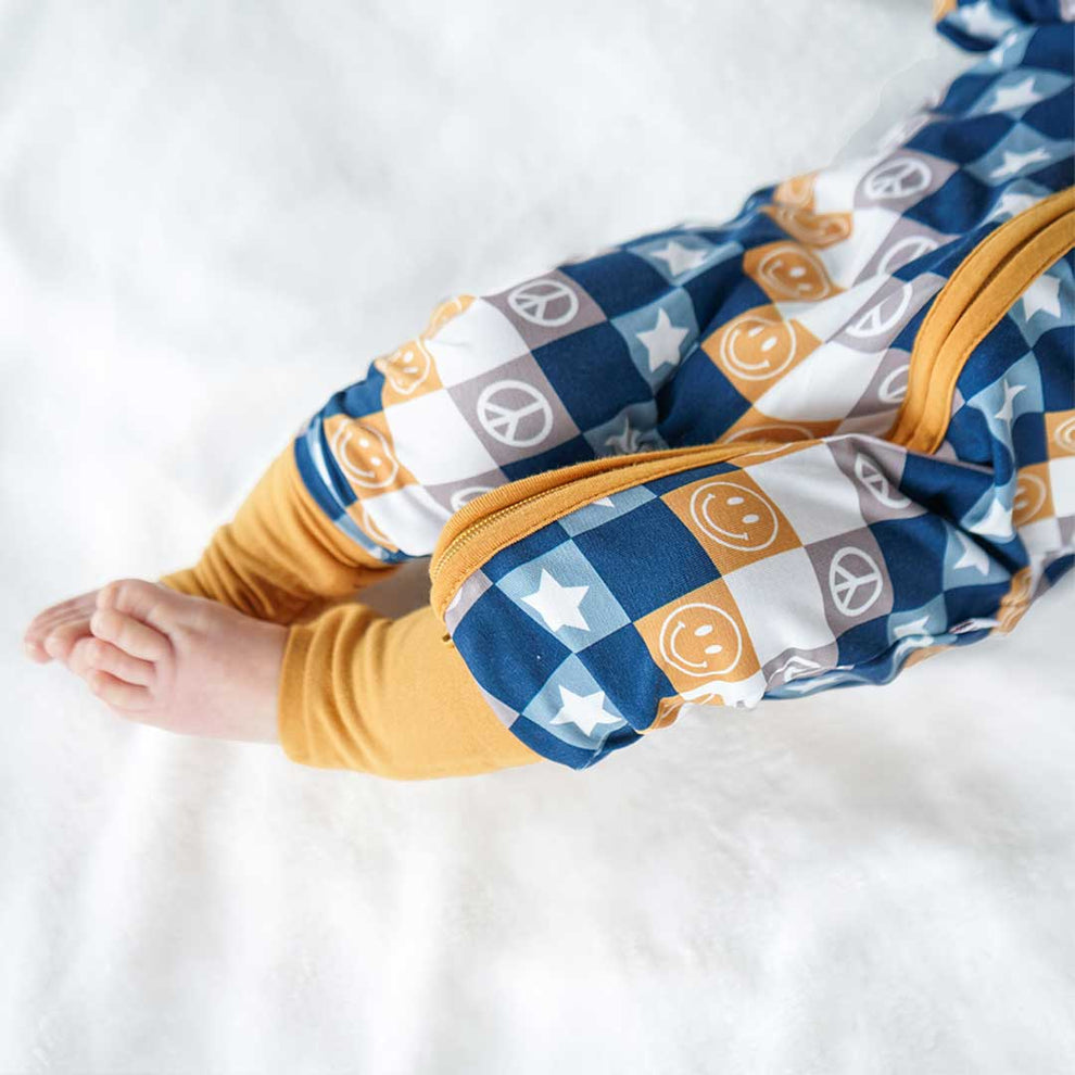Happy Daze Blue Bamboo Baby Pajama by Emerson and Friends