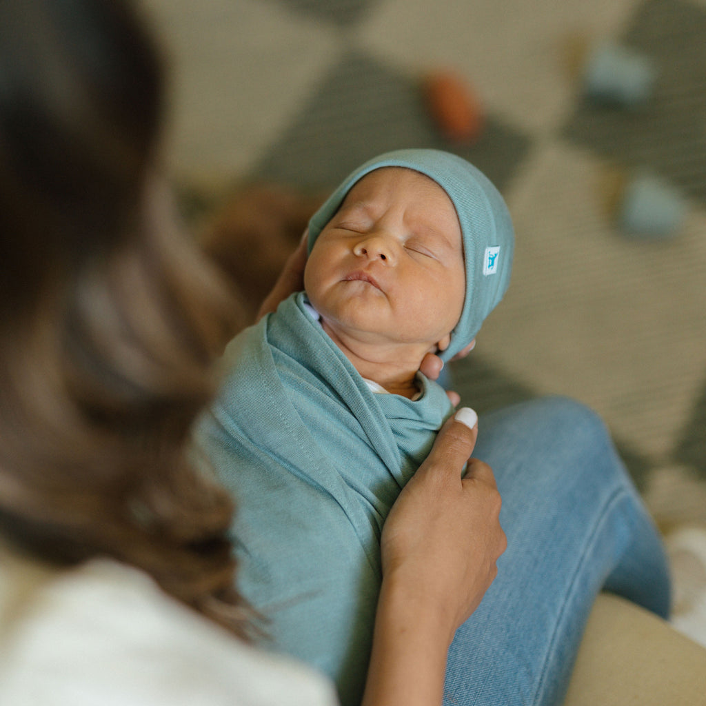 Stretch Knit Swaddle Blanket - Harbor by Little Unicorn