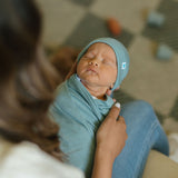 Stretch Knit Swaddle Blanket - Harbor by Little Unicorn