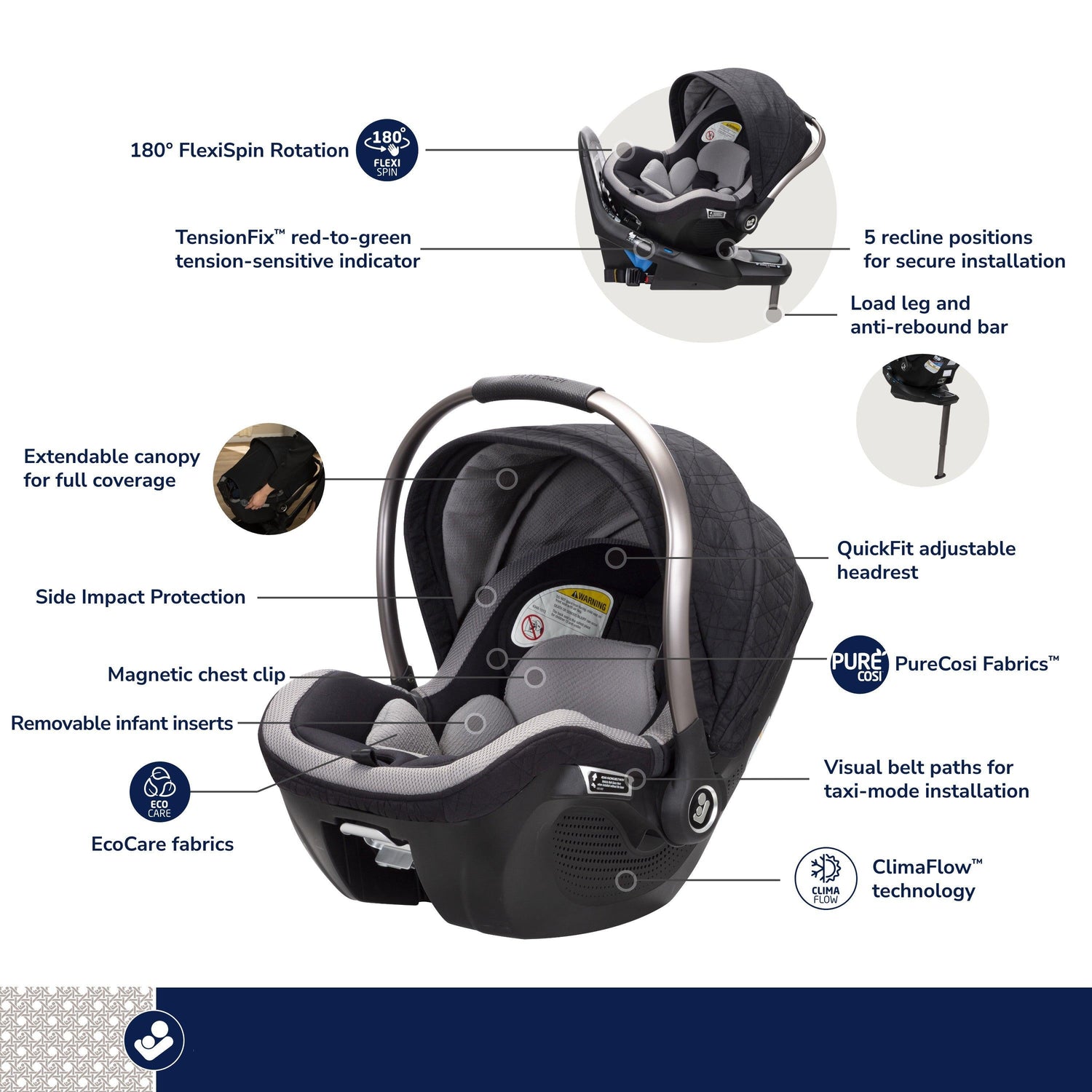 maxi cosi 180 car seat Maxi-Cosi Kindred Peri 180° Rotating Infant Car Seat