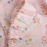 Girls Ribbed Sleeveless Romper in Floral by Minymo