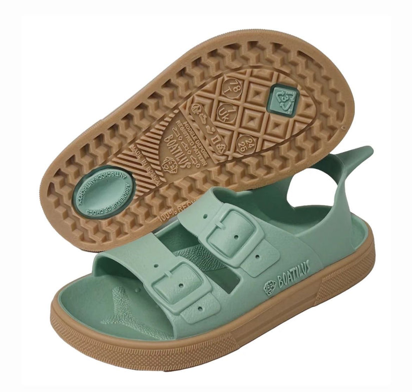 Irky Sandals- Pastel Green Beige by Boatilus