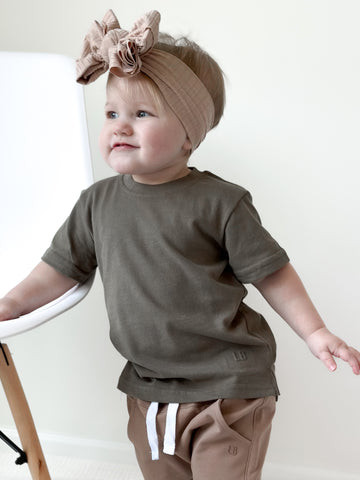 Elevated Tee - Dark Moss by Little Bipsy