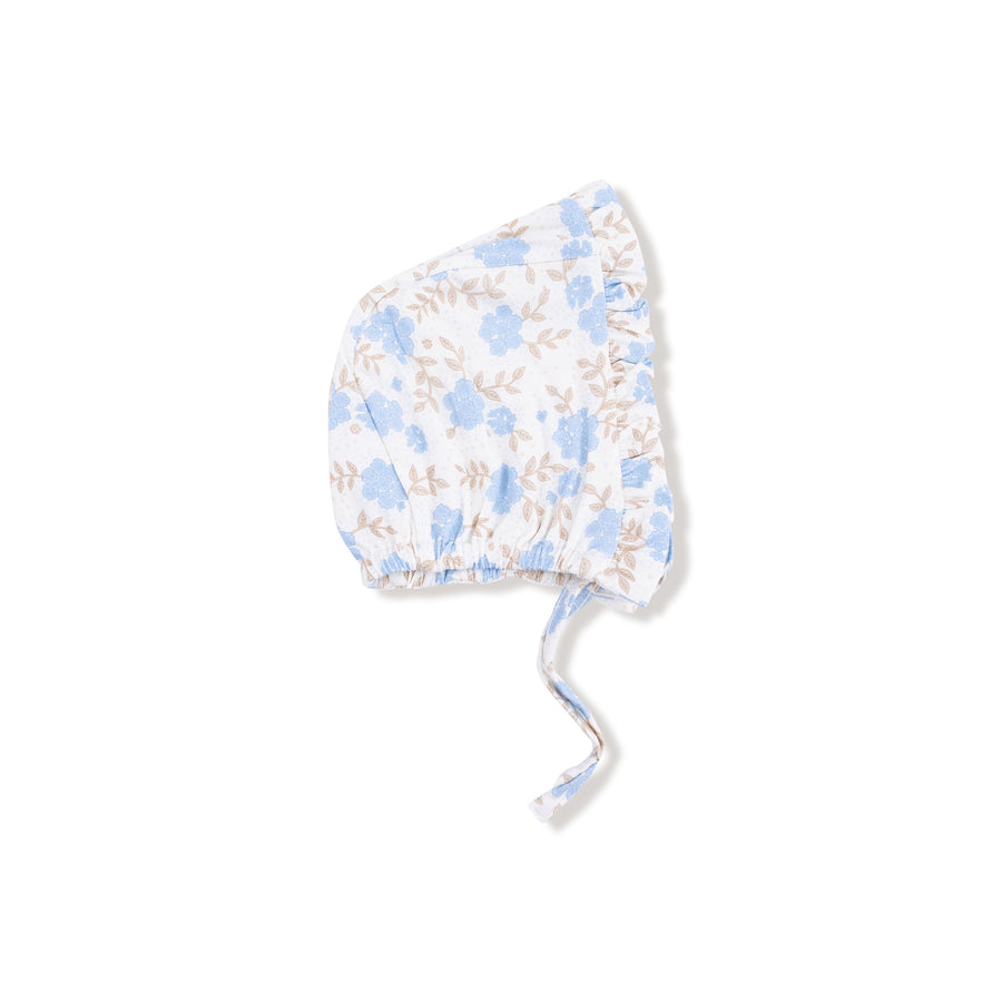 Baby Blue Floral - Ruffle Bonnet by Angel Dear