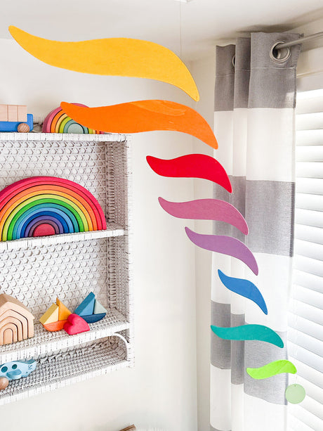 Rainbow Harmony Wings Mobile - Magic Wood by Grimms