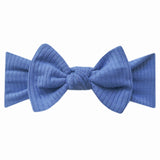 Rib Knit Headband Bow - Indigo by Copper Pearl