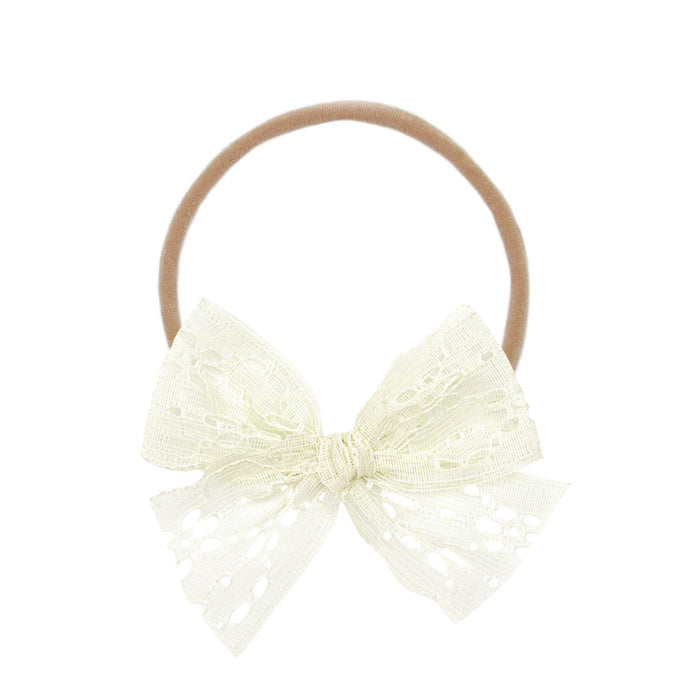Lace Bow - Ivory Daisy Headband by Lou Lou & Company