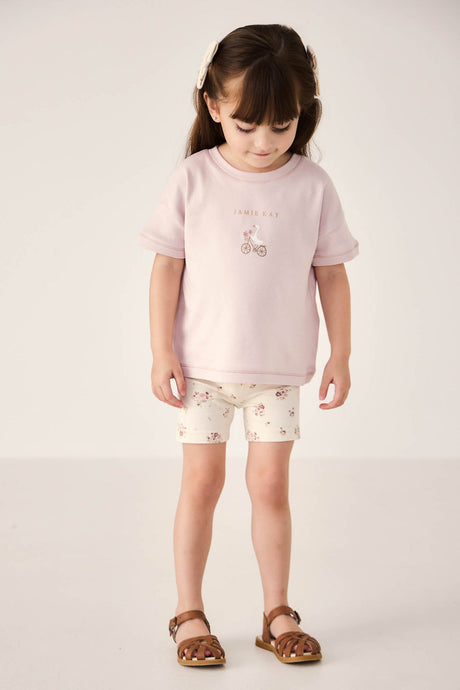 Organic Cotton Everyday Bike Short - Lauren Floral Tofu by Jamie Kay