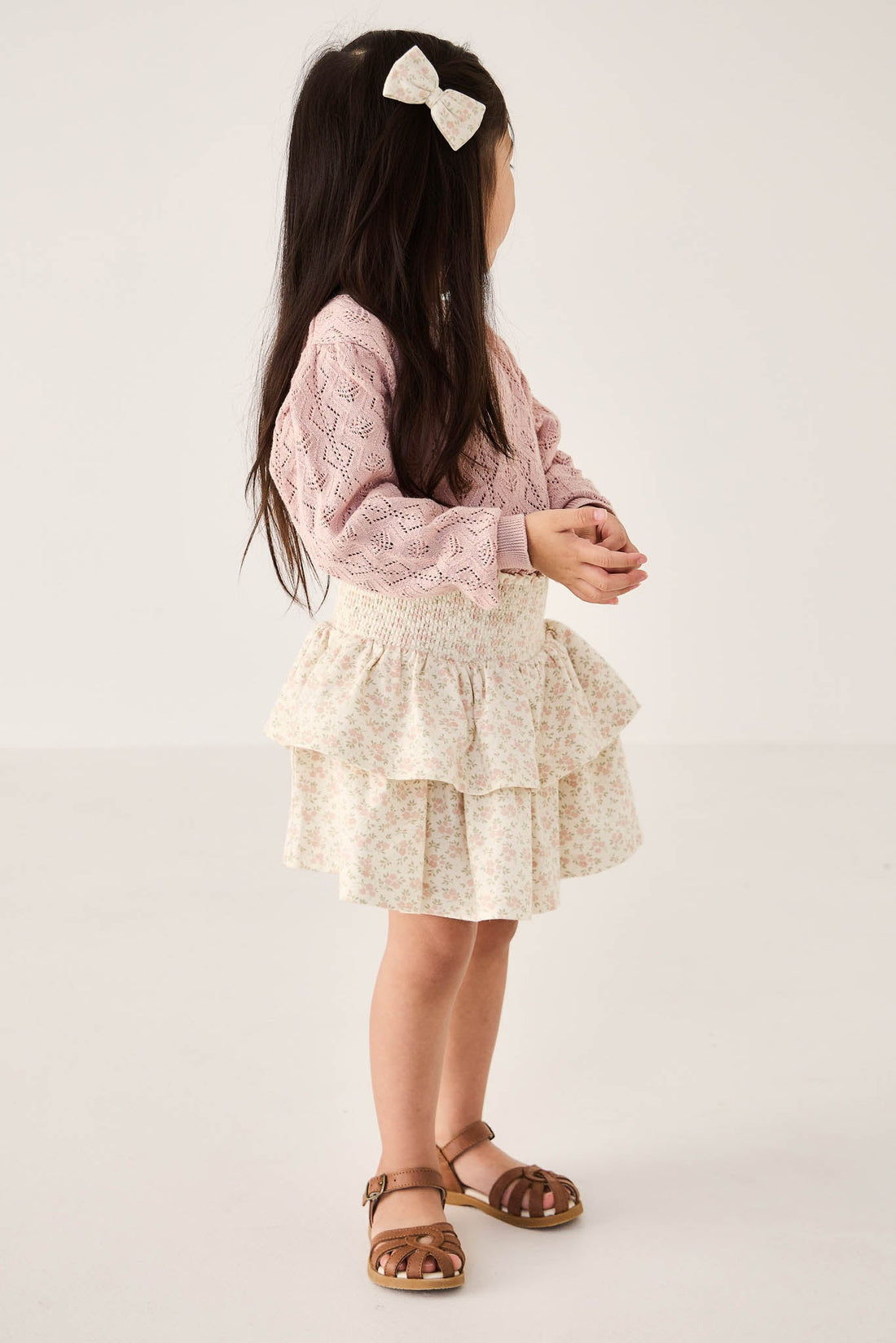 Organic Cotton Ruby Skirt - Rosalie Floral Mauve by Jamie Kay
