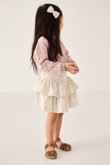 Organic Cotton Ruby Skirt - Rosalie Floral Mauve by Jamie Kay