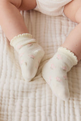 Maya Jacquard Sock - Egret by Jamie Kay