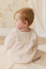 Organic Cotton Muslin Frances Playsuit - Pauline Pink by Jamie Kay