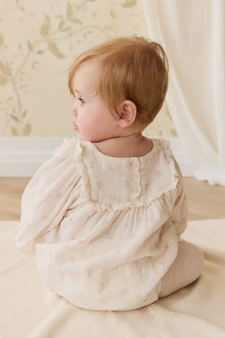 Organic Cotton Muslin Frances Playsuit - Pauline Pink by Jamie Kay